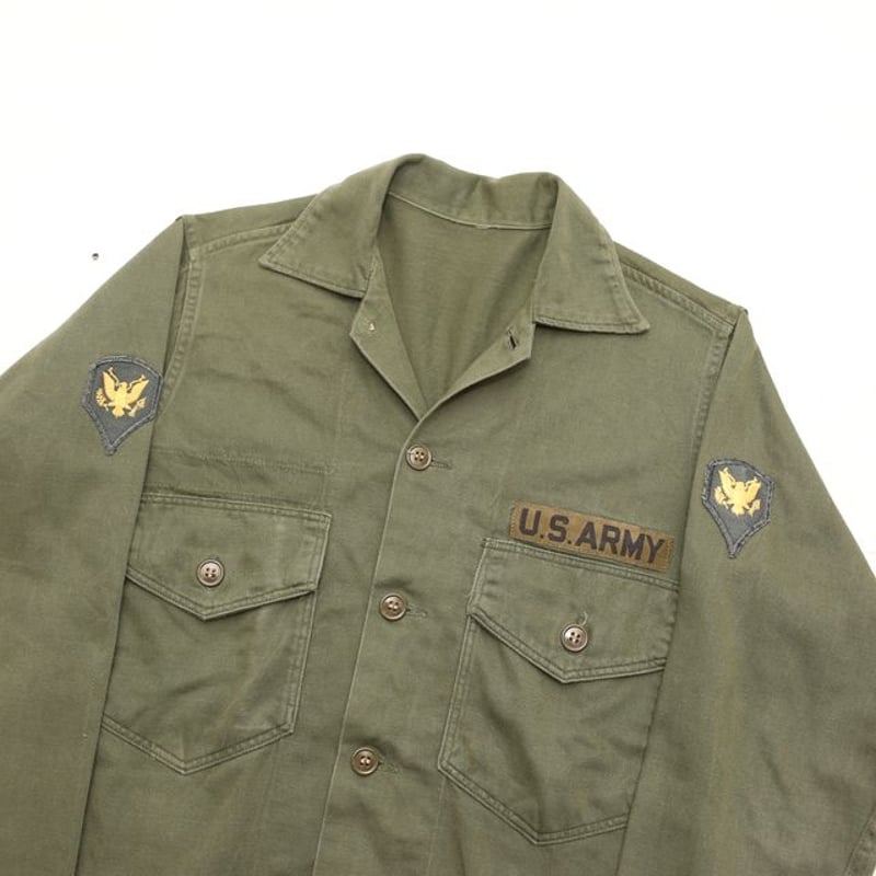 ジャケット・アウター 60S US ARMY OG107 UTILITY SHIRT JACKET Mens Military OG107 Utility Shirt Japanese Outdoor Workwear
