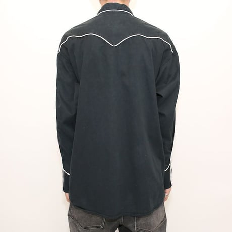 Black Embroidery Western Shirt
