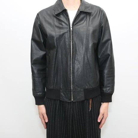 Black Rib Leather Jacket