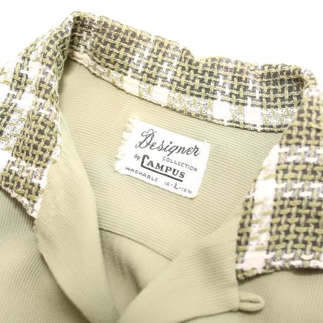 60s Campus Open Collar Rayon Shirt