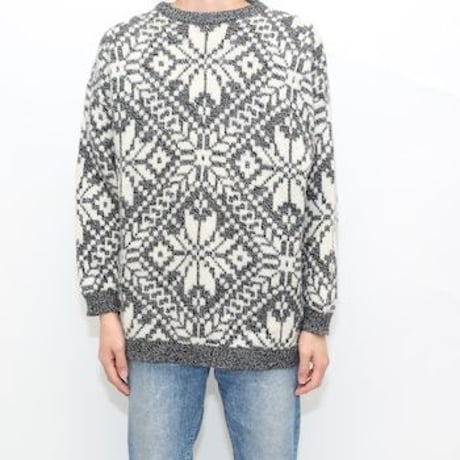 Benetton Shetland Wool Knit Sweater Made In Italy