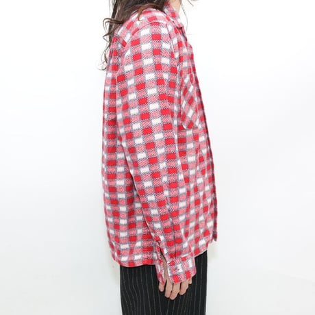 Plaid Print Flannel Open Collared Shirt
