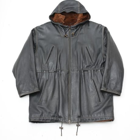Sheep Skin Hooded Coat Rabbit Fur Linning