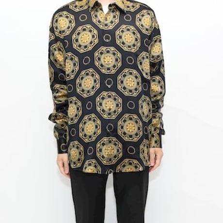 Baroque Pattern Silk L/S Shirt Made In Italy