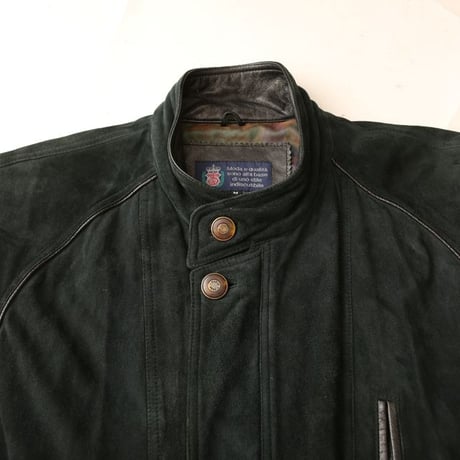 Black Nubuck Leather Coat