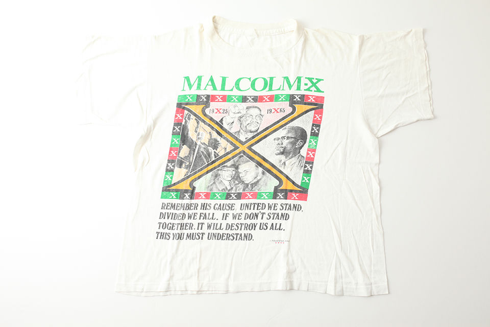 90年代マルコムX Tシャツ LIGHT GRAY 90年代マルコムX Tシャツ LIGHT