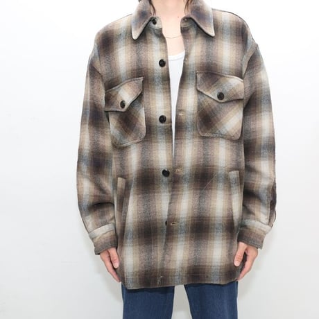 Ombre Plaid Quilting Lined Jacket