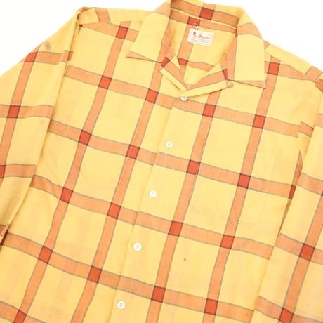 60's Open Collared Check L/S Shirt