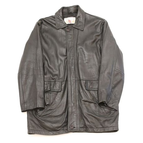 Black Leather Coat Loose Silhouette