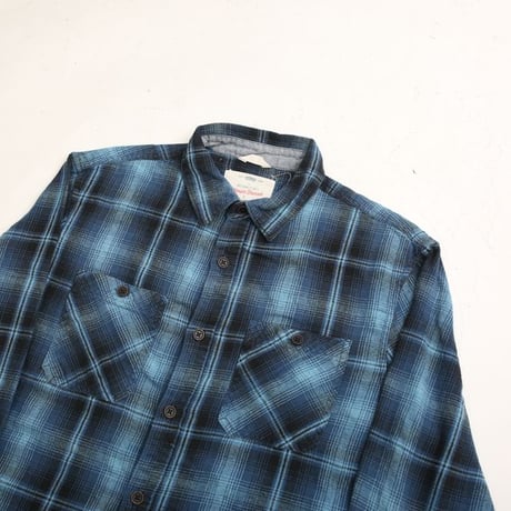 Ombre Plaid Cotton Flannel Shirt