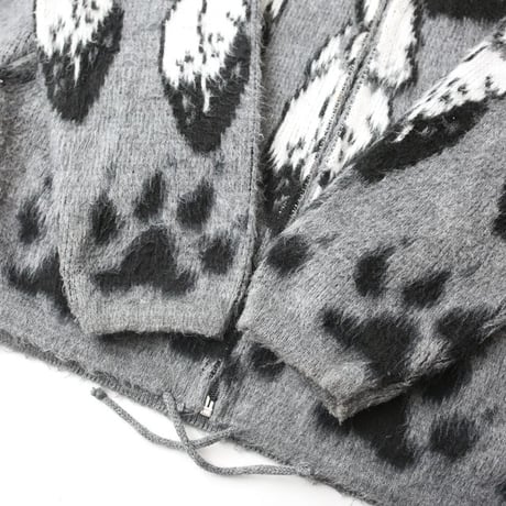 Artesanias Tuntaquimba Native Wolf Pattern Wool Knit Hooded Jacket