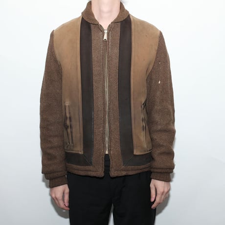 Vintage Leather×Knit Jacket