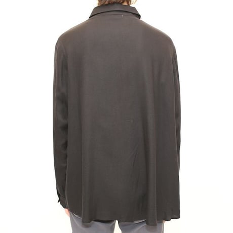 Rayon Plain Black L/S Shirt