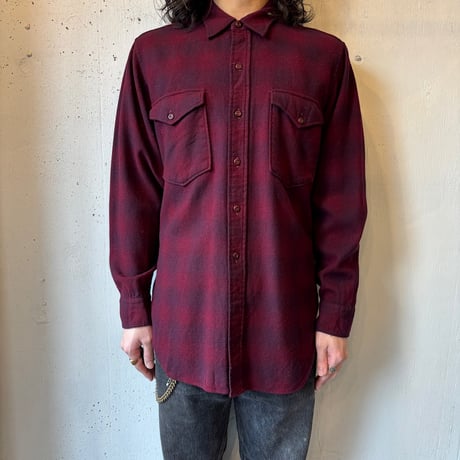 60s Pendleton Ombre Plaid Wool Shirt