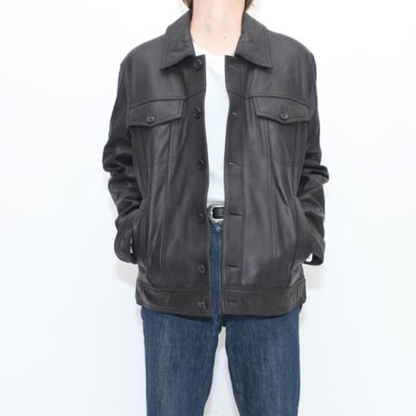 Black Leather Trucker Jacket