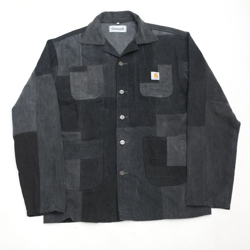 Carhartt 黒 リメイクデニムジャケット Carhartt Patchwork Remake Black Denim Jacket |
