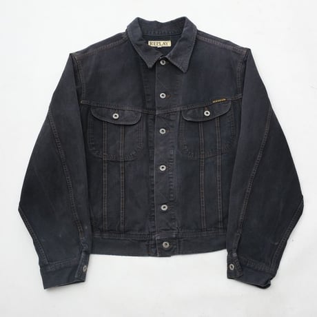 Garment Dye Black Denim Jacket  MADE IN ITALY
