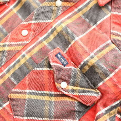 80s Wrangler Heavy Flannel Western Shirt