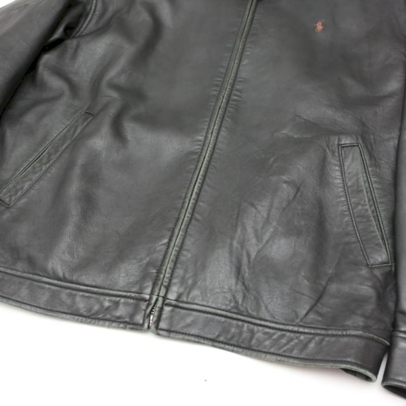 Polo Ralph Lauren Leather Jacket 刺繍なし POLO RALPH LAUREN Sheepskin Leather Moto Jacket | endource