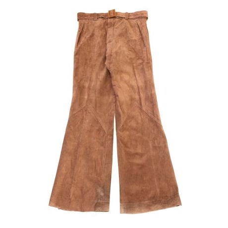 70's Suede Leather Flared Pants