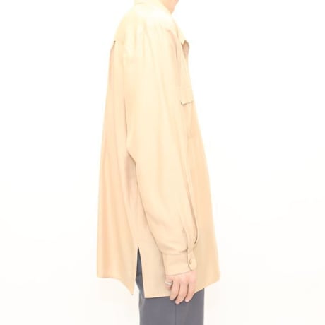 Rayon Open Collar L/S Shirt