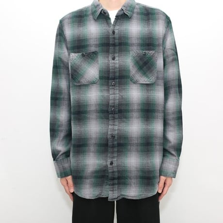 Ombre Plaid Cotton Flannel Shirt
