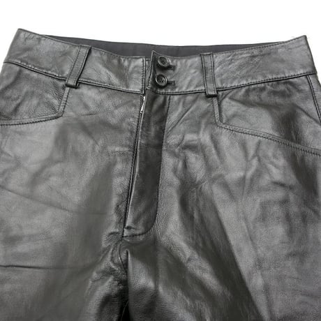 Black Leather Flared Pants