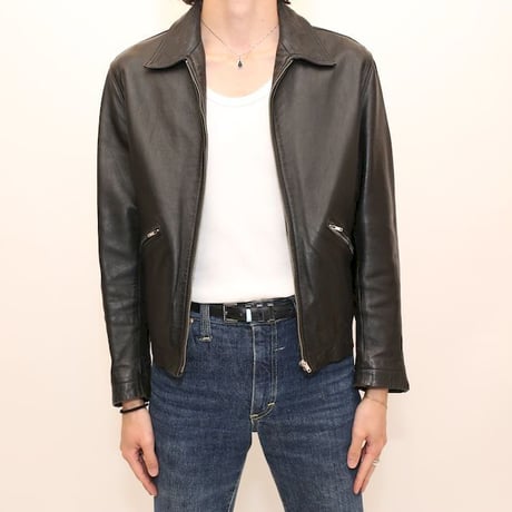 Black Leather Full Zip Jacket