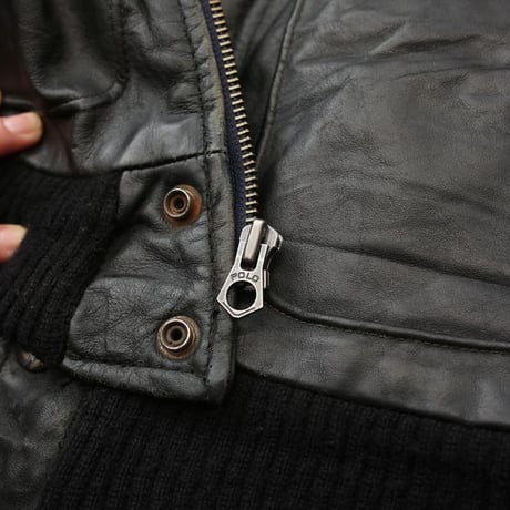 Ralph Lauren Flight Leather Jacket "All Black "