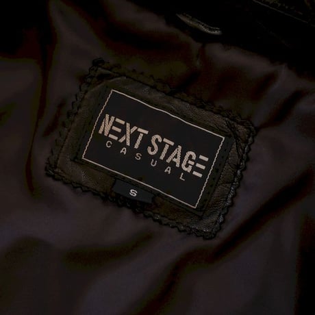 Next Stage Casual Black Leather Coat