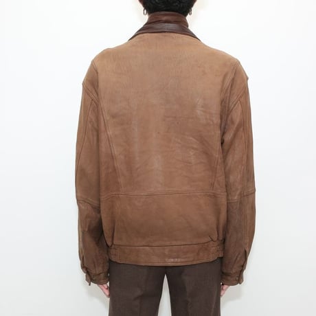 Layered Gimmick Brown Leather Jacket