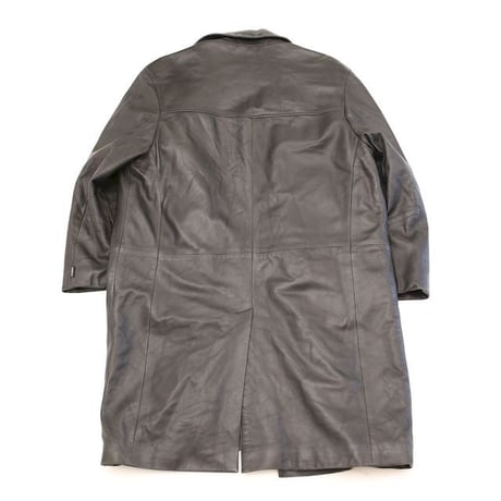 Black Leather Coat Loose Silhouette