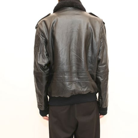 All Black G-1 Type Flight Leather Jacket