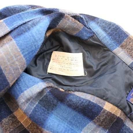 70's Pendleton Open Collar Wool Checked L/S Shirt