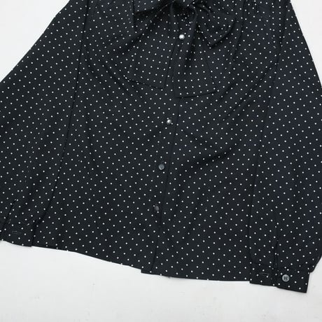 Dot Pattern Bow Tie Blouse