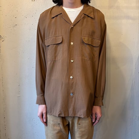 Open Collar Silk L/S Shirt