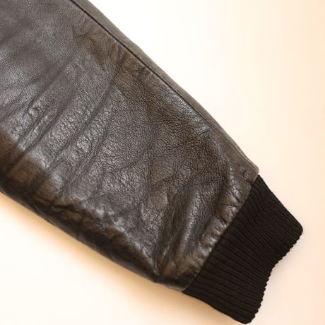 Black Rib Leather Jacket