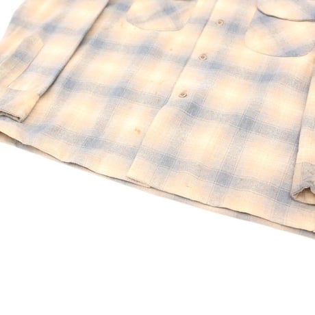 70's Pendleton Open Collar Wool Checked L/S Shirt