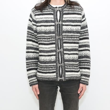 Nordic Pattern Knit Cardigan
