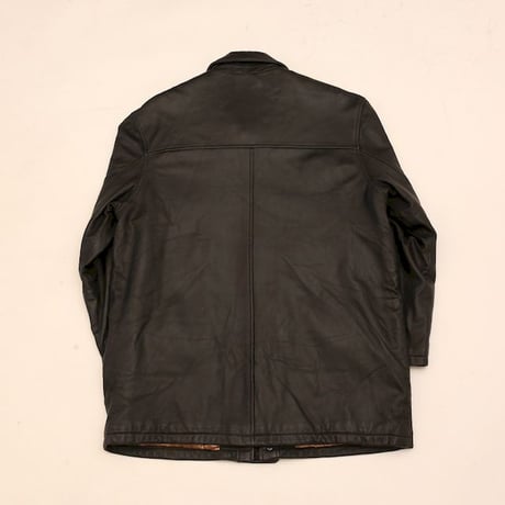 Hathaway Black Leather Coat