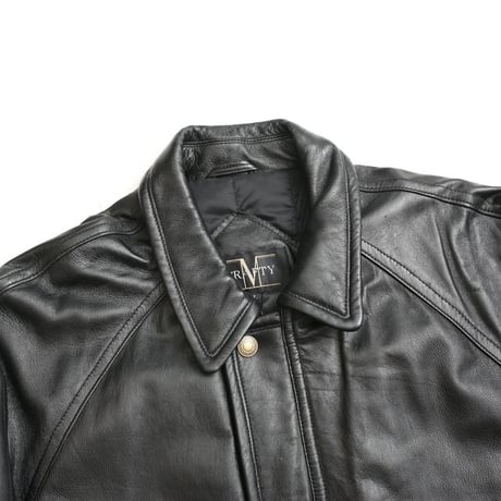 Black Lamb Leather Coat