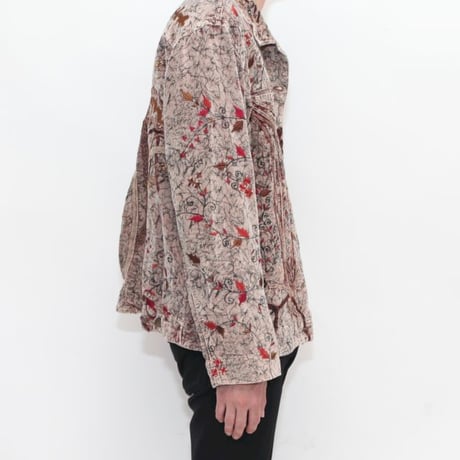 Embroidery Velour Trucker Jacket