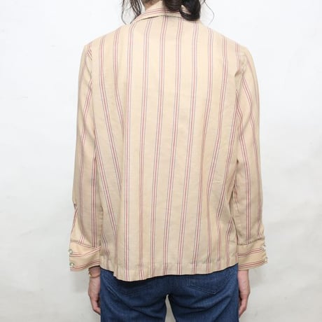Open Collar Stripe Shirt