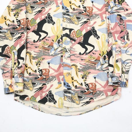 90's Shadow Boxer Cotton Printed Flannel Shirt MADE IN USA
