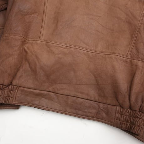 Layered Gimmick Brown Leather Jacket
