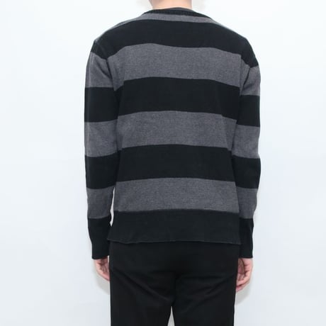 Cotton Border Kint Sweater