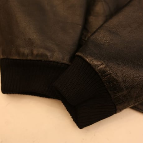 Black Rib Leather Jacket