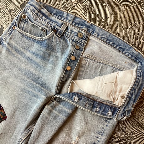 90's Levi's 501 Patchwork Denim Pants Made in USA