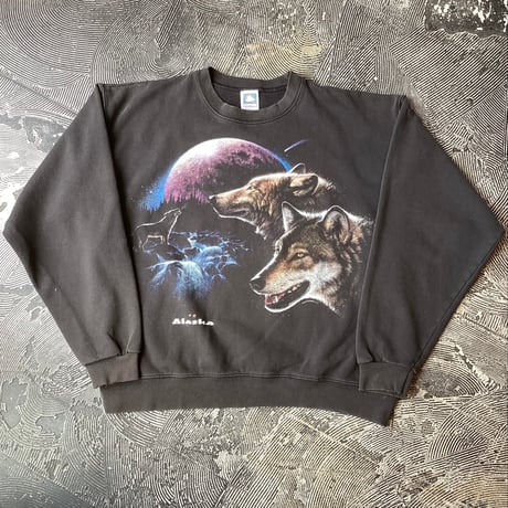 90s Alaska Wolf Sweat Shirt