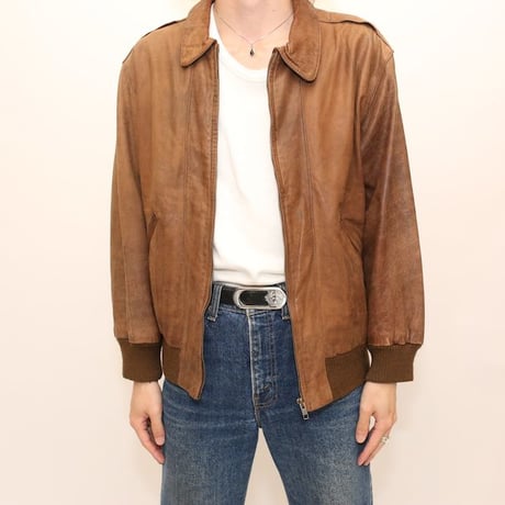 Brown Rib Leather Jacket